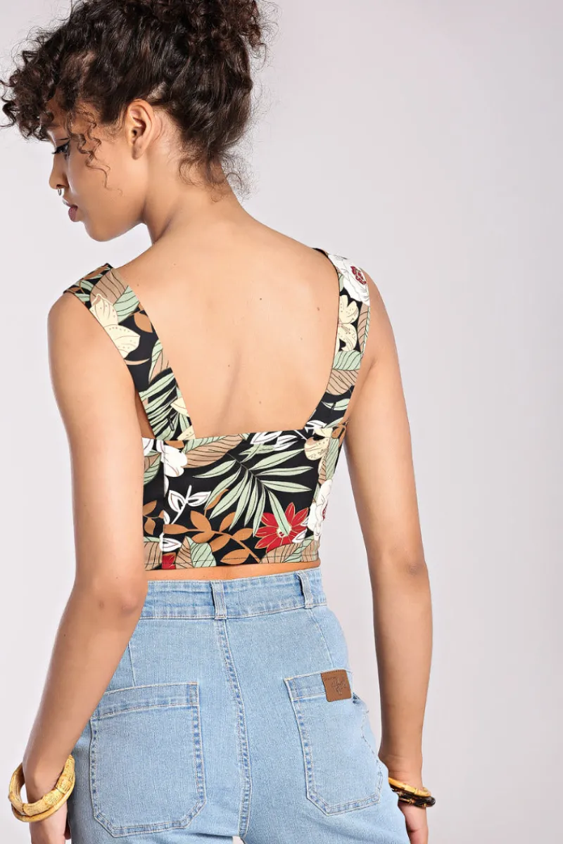 Hell Bunny Tops|Tops>Adelaida Crop Top Black