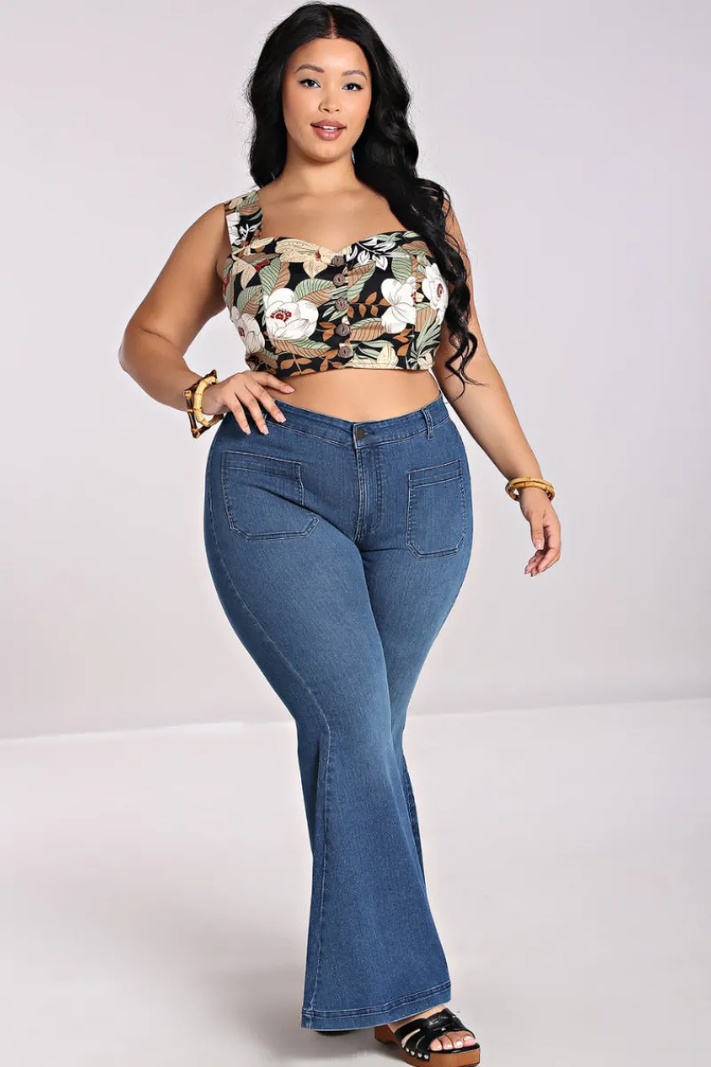 Hell Bunny Tops|Tops>Adelaida Crop Top Black