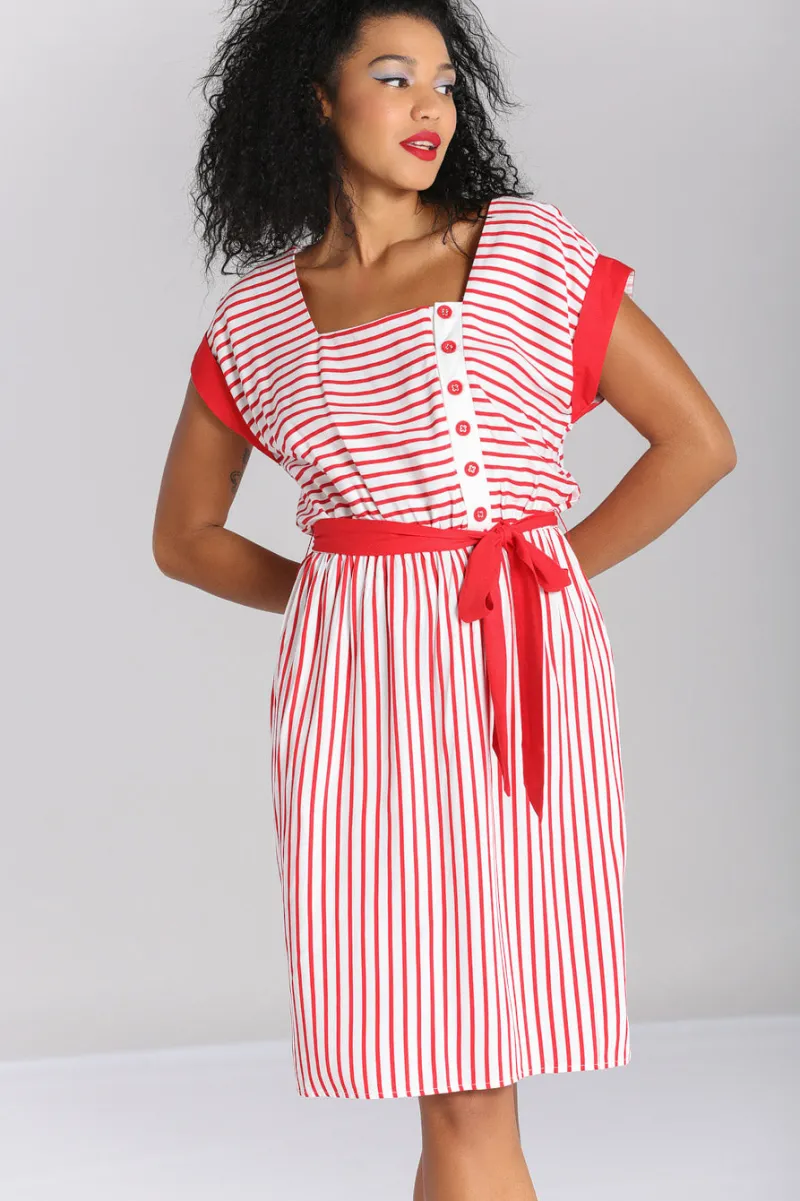Hell Bunny Dresses>Ahoy Dress Red