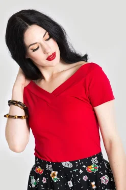 Hell Bunny Tops|Tops>Alex Top Red