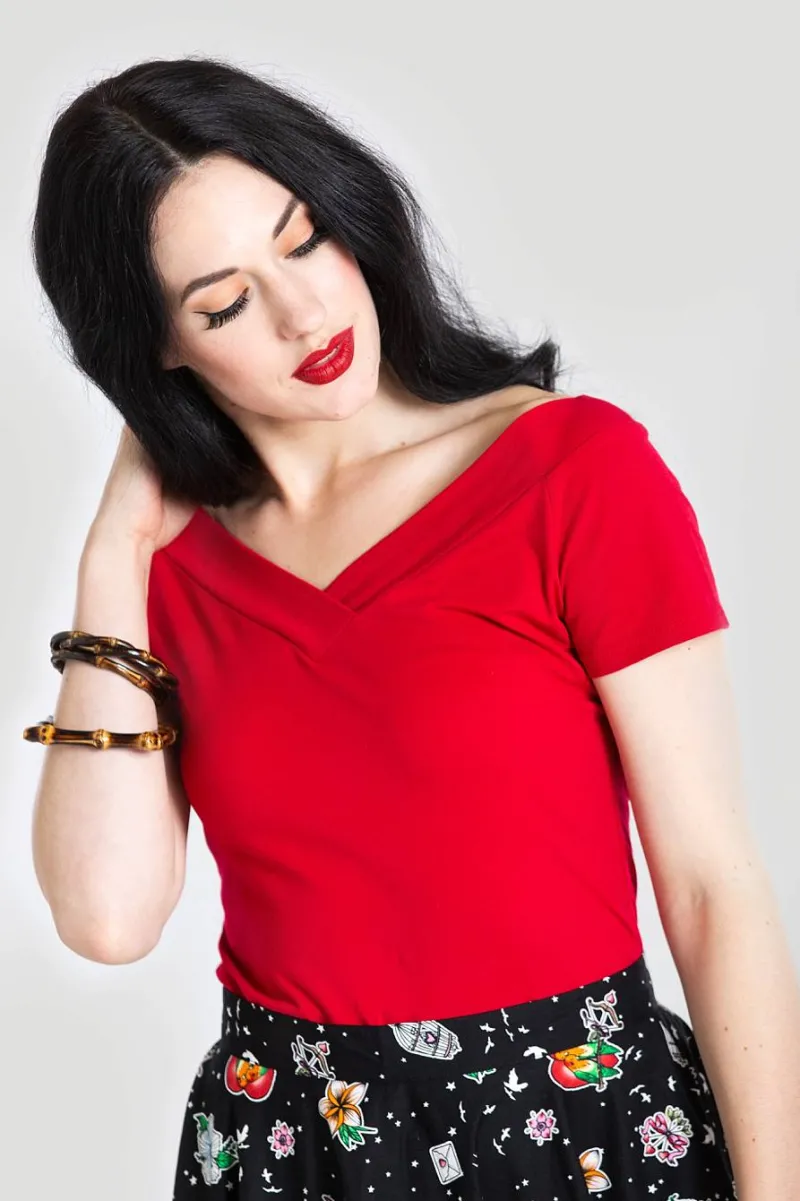 Hell Bunny Tops|Tops>Alex Top Red