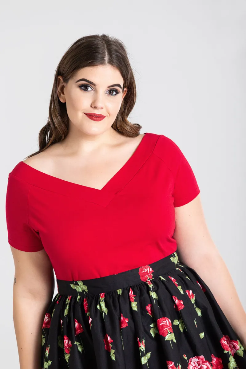 Hell Bunny Tops|Tops>Alex Top Red