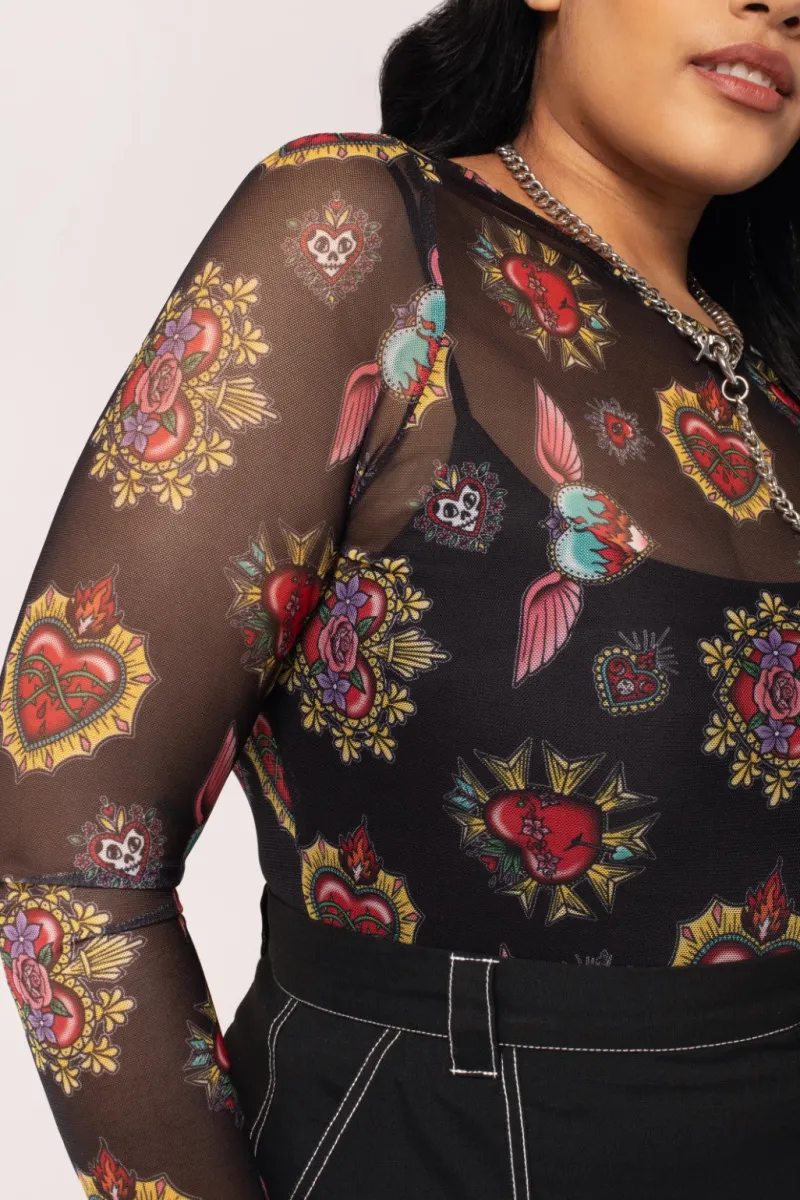 Hell Bunny Tops|Tops>Amias Mesh Top Black