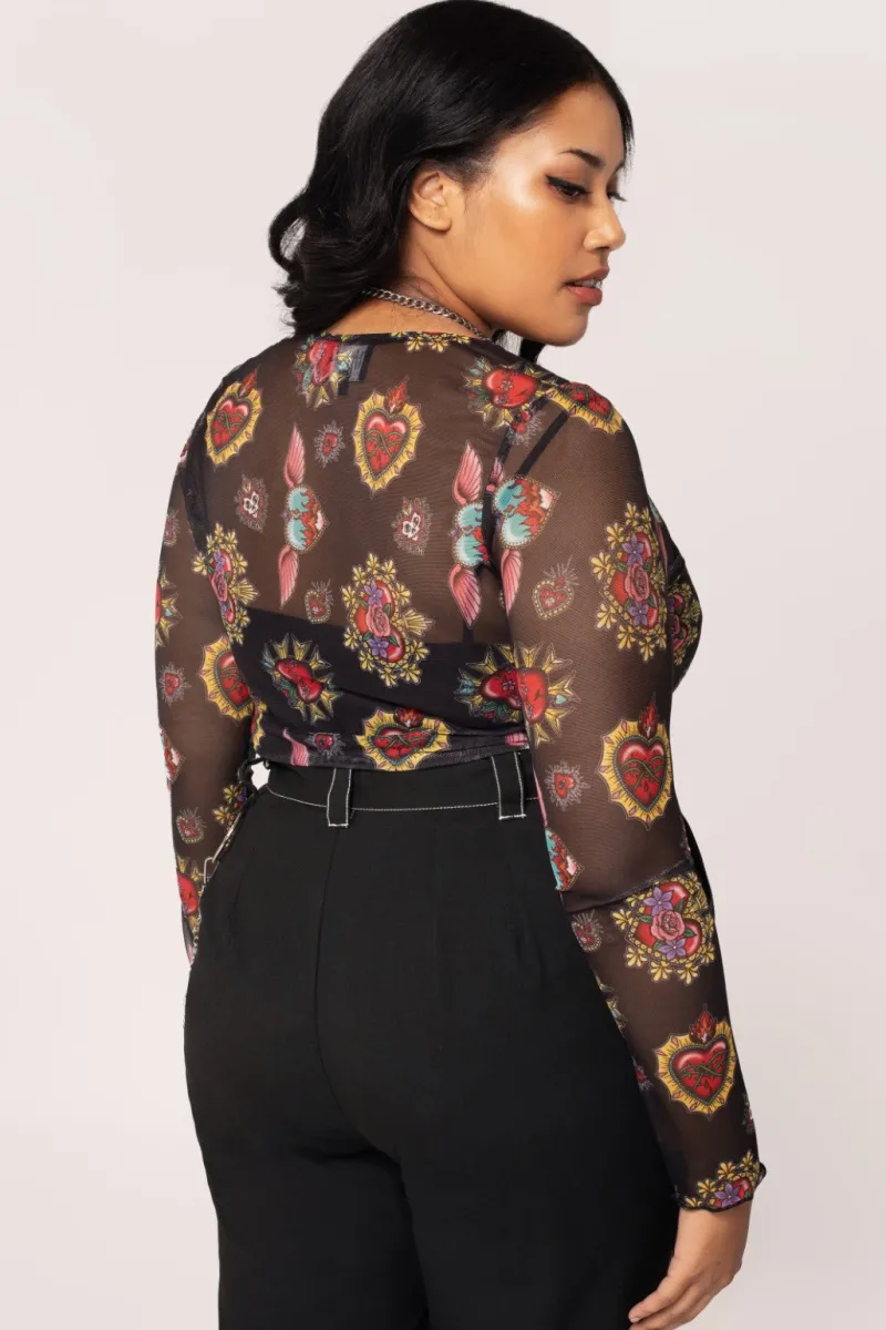 Hell Bunny Tops|Tops>Amias Mesh Top Black