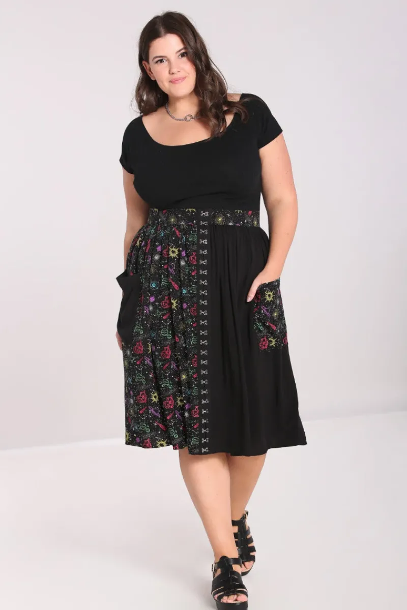 Hell Bunny Skirts|Skirts>Andromeda Mid Skirt Black