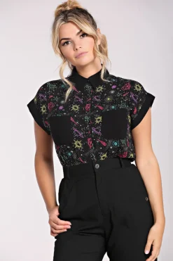 Hell Bunny Tops|Blouses>Andromeda Shirt Black