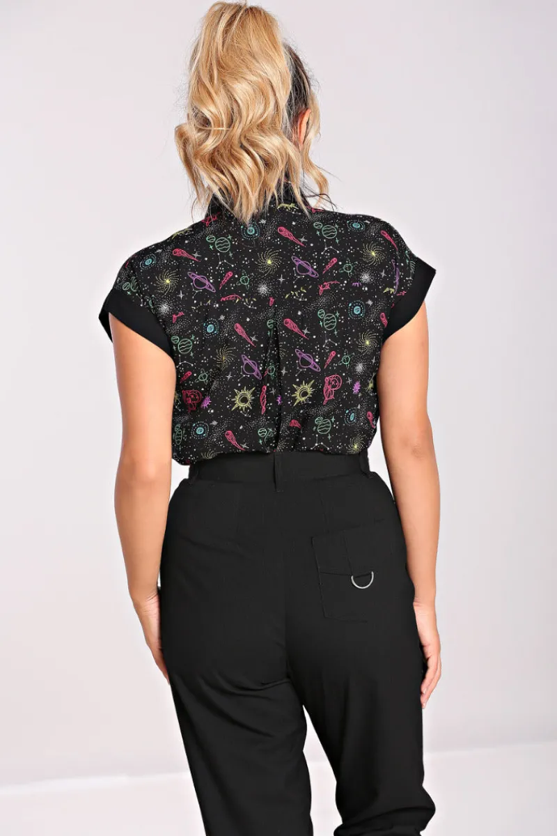 Hell Bunny Tops|Blouses>Andromeda Shirt Black