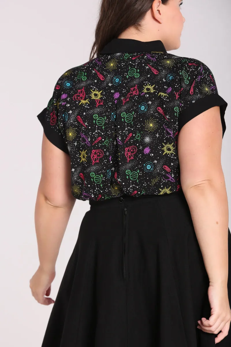 Hell Bunny Tops|Blouses>Andromeda Shirt Black