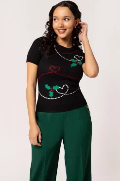 Hell Bunny Tops|Knitwear>Angelica Top Black