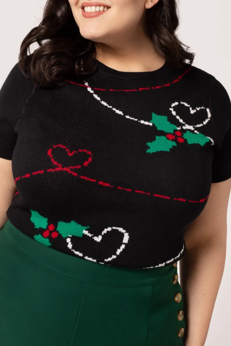 Hell Bunny Tops|Knitwear>Angelica Top Black