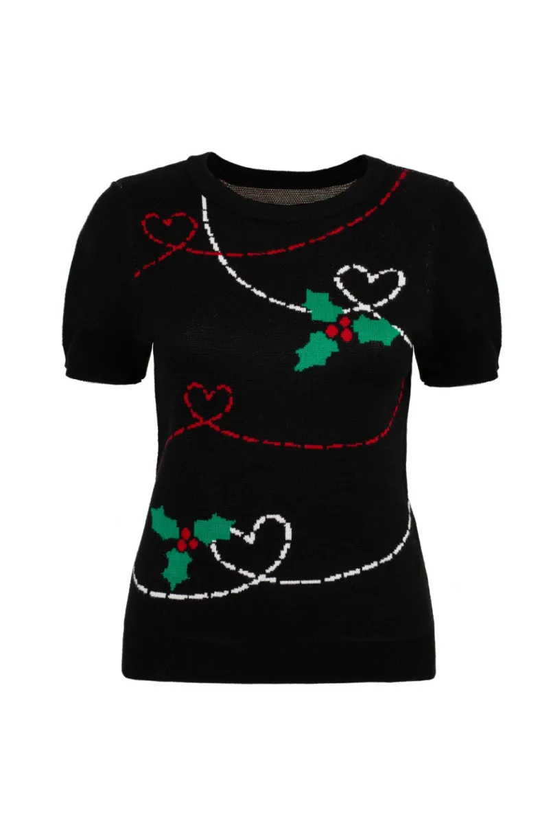 Hell Bunny Tops|Knitwear>Angelica Top Black