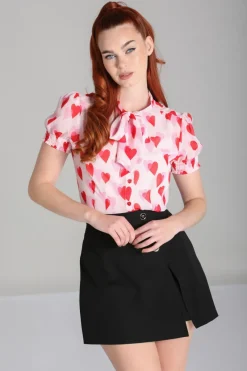Hell Bunny Tops|Blouses>Aphrodite Blouse Pink