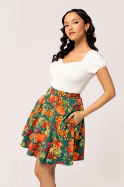 Hell Bunny Skirts|Skirts>Autumn Skirt Green