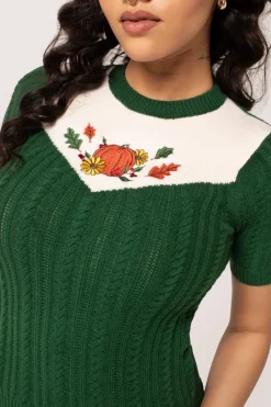 Hell Bunny Tops|Knitwear>Autumn Top Green