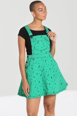 Hell Bunny Dresses|Dresses>Bat Pinafore Dress Green