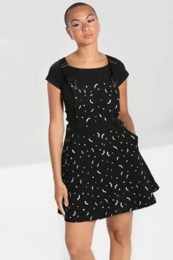 Hell Bunny Dresses|Dresses With Pockets>Bat Pinafore Dress Black