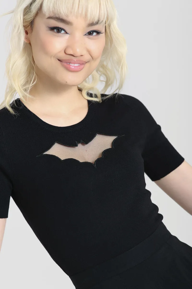 Hell Bunny Tops|Tops>Bat Top Black