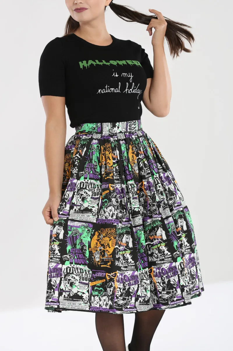 Hell Bunny Skirts|Skirts>Be Afraid 50's Skirt Black