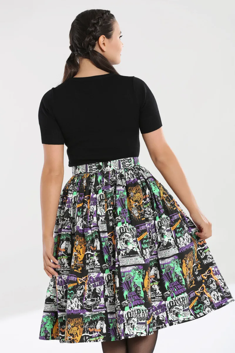 Hell Bunny Skirts|Skirts>Be Afraid 50's Skirt Black