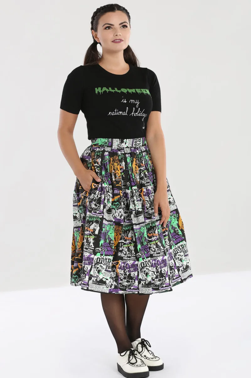 Hell Bunny Skirts|Skirts>Be Afraid 50's Skirt Black
