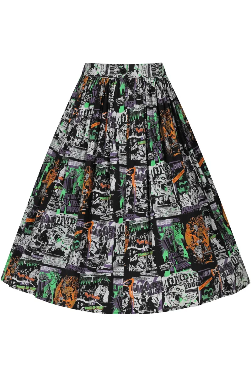 Hell Bunny Skirts|Skirts>Be Afraid 50's Skirt Black