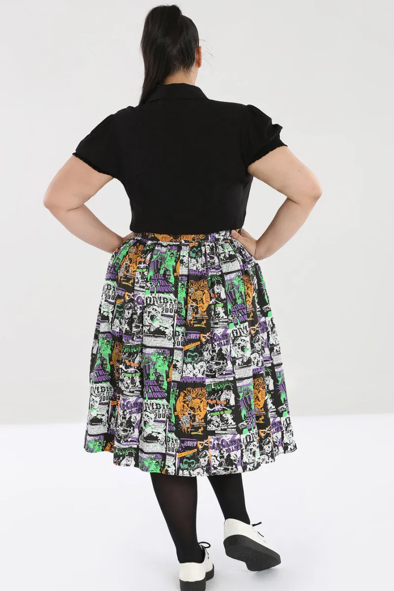 Hell Bunny Skirts|Skirts>Be Afraid 50's Skirt Black