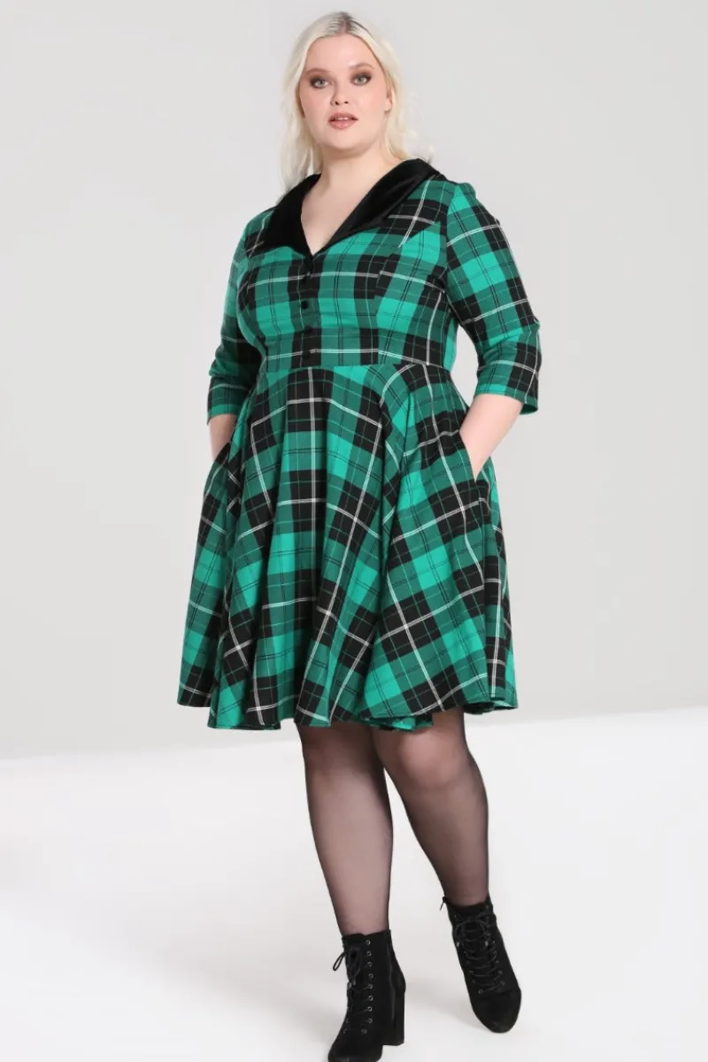 Hell Bunny Dresses|Dresses>Beryl Mid Dress Green