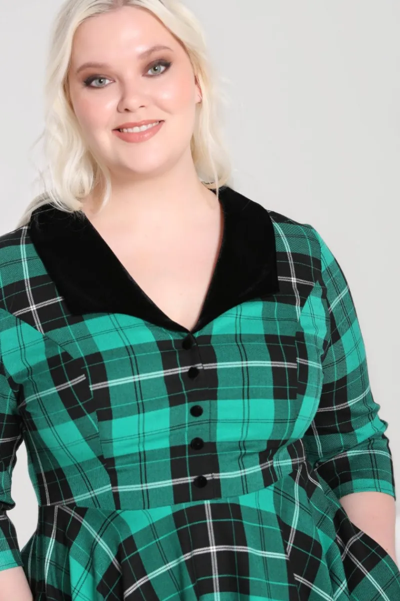 Hell Bunny Dresses|Dresses>Beryl Mid Dress Green