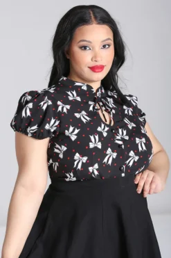 Hell Bunny Tops|Blouses>Bobbie Blouse Black