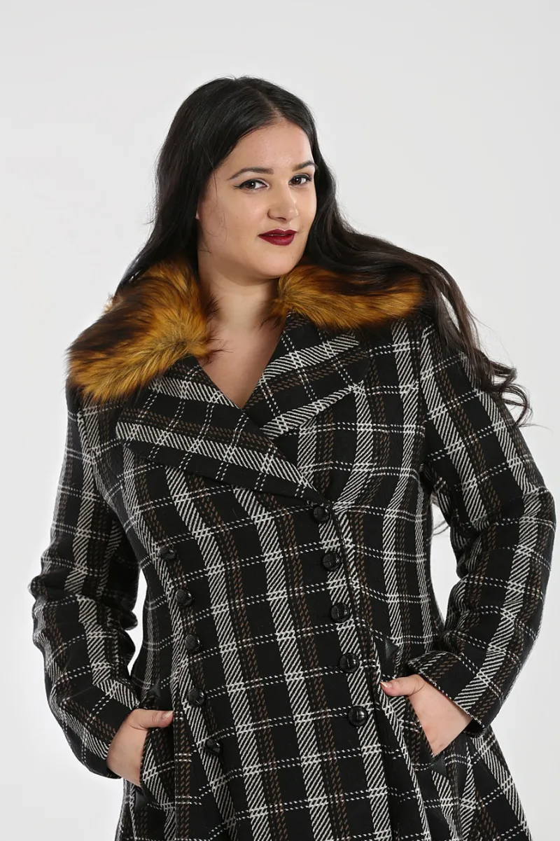 Hell Bunny Coats & Jackets|Coats & Jackets>Brooklyn Coat Brown
