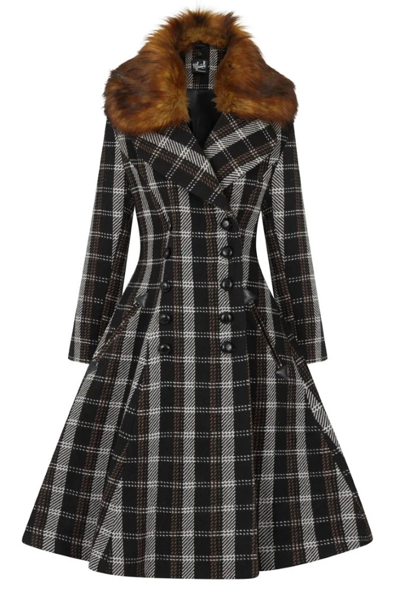 Hell Bunny Coats & Jackets|Coats & Jackets>Brooklyn Coat Brown