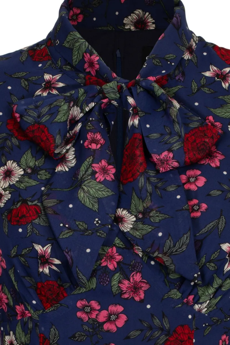 Hell Bunny Dresses|Vintage Dresses>Camellia Mini Dress Blue