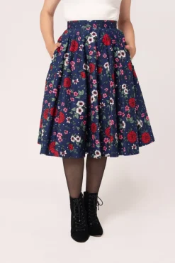 Hell Bunny Skirts|Skirts>Camellia Skirt Blue