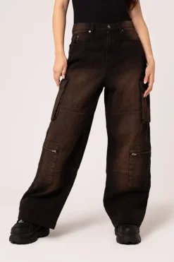 Hell Bunny Trousers & Shorts|Trousers & Shorts>Cameron Jeans - Short Length Brown