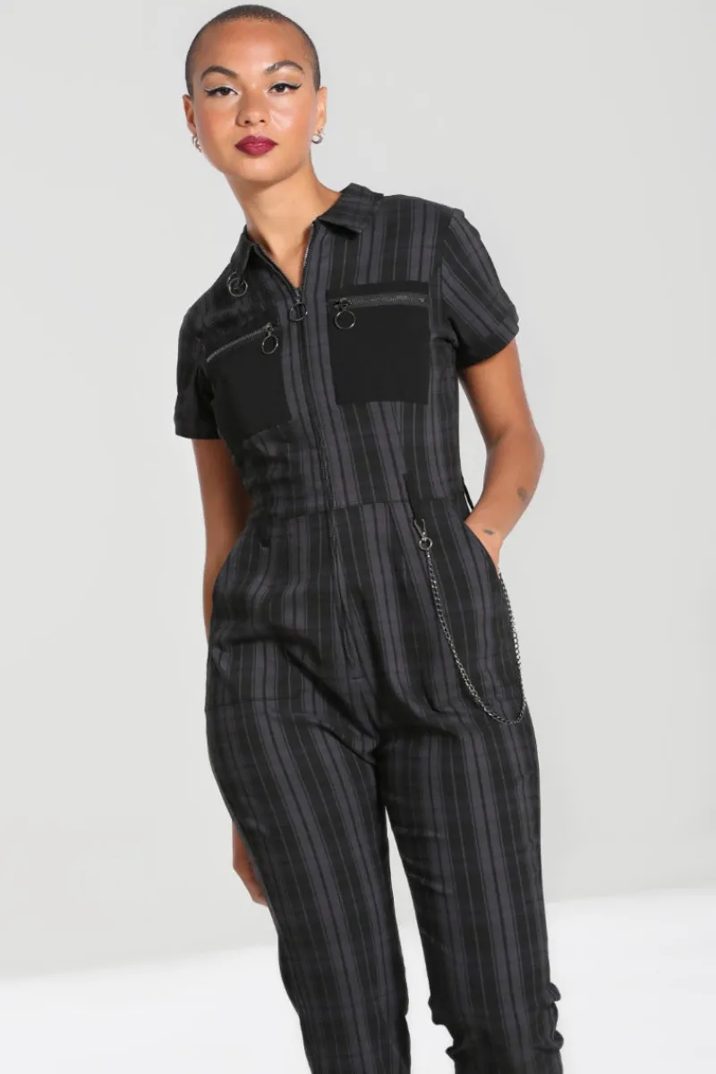Hell Bunny Jumpsuits & Playsuits|Jumpsuits & Playsuits>Cobain Boilersuit Grey