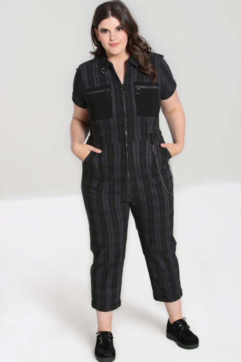 Hell Bunny Jumpsuits & Playsuits|Jumpsuits & Playsuits>Cobain Boilersuit Grey