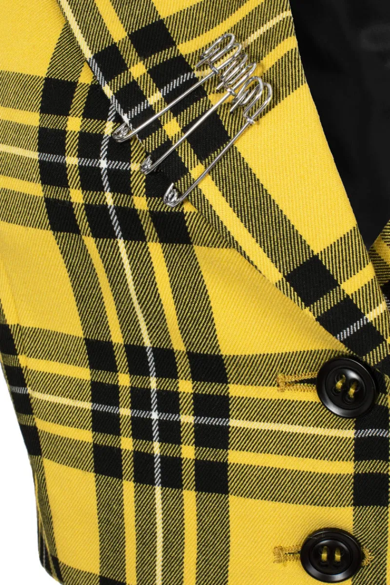 Hell Bunny Coats & Jackets|Coats & Jackets>Corey Blazer Yellow