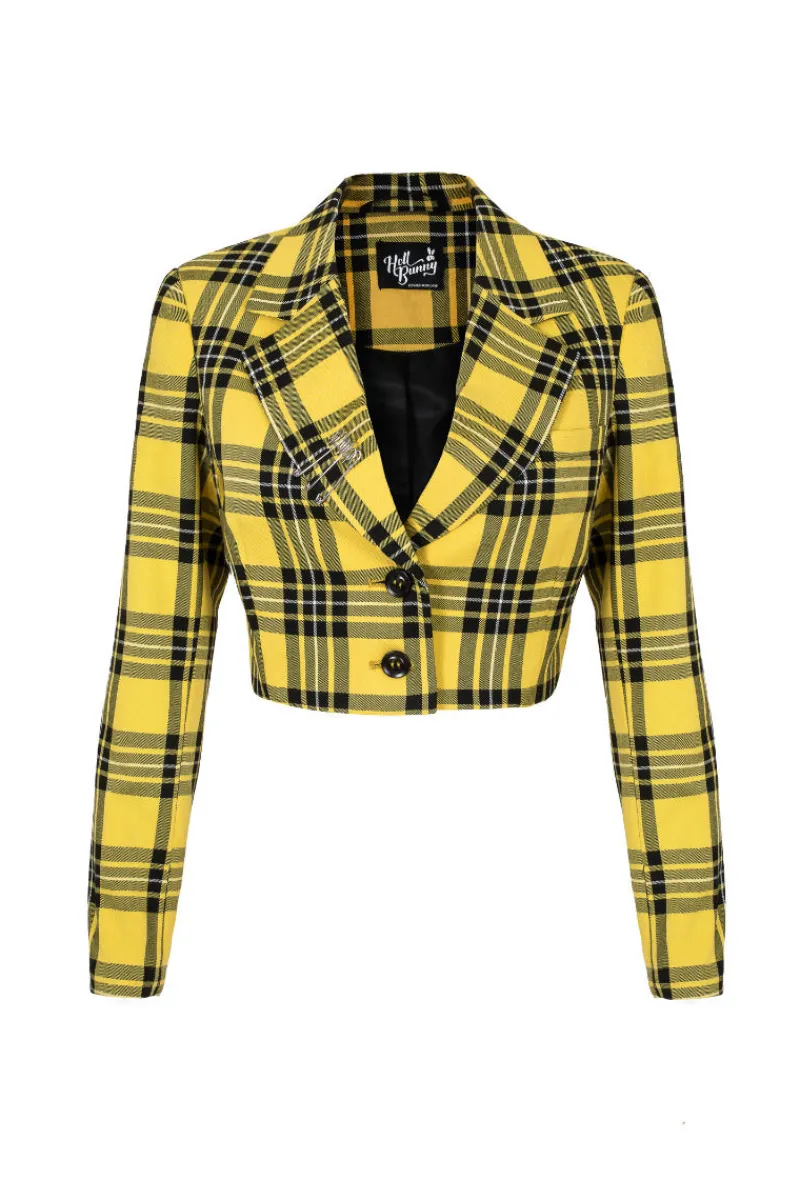 Hell Bunny Coats & Jackets|Coats & Jackets>Corey Blazer Yellow