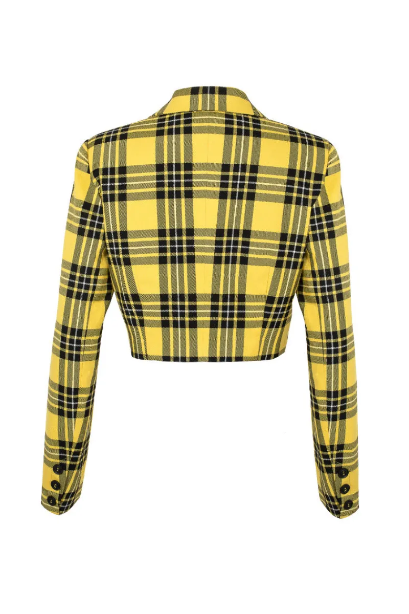 Hell Bunny Coats & Jackets|Coats & Jackets>Corey Blazer Yellow