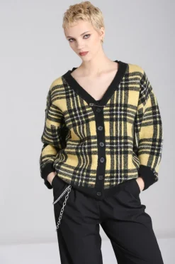 Hell Bunny Knitwear|Knitwear>Corey Cardigan Yellow