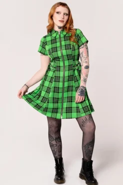 Hell Bunny Dresses|Mini Dresses>Corey Dress Green