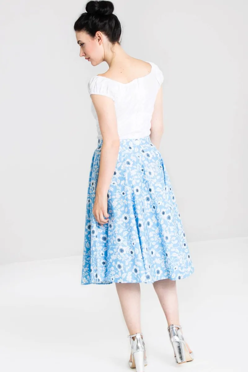 Hell Bunny Skirts|Skirts>Daphne 50's Skirt Blue