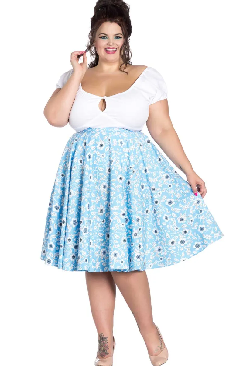 Hell Bunny Skirts|Skirts>Daphne 50's Skirt Blue