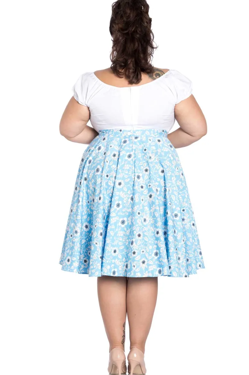 Hell Bunny Skirts|Skirts>Daphne 50's Skirt Blue