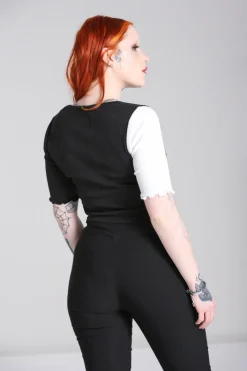 Hell Bunny Tops|Knitwear>Dark Light Top Black