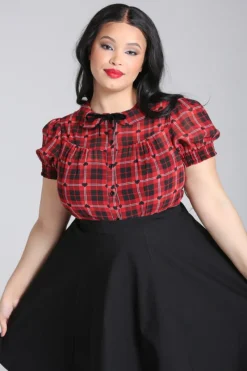 Hell Bunny Tops|Blouses>Date Night Blouse Red
