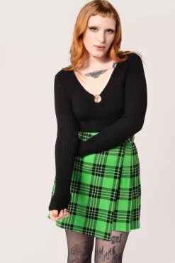 Hell Bunny Tops|Knitwear>Death Or Glory Top Black