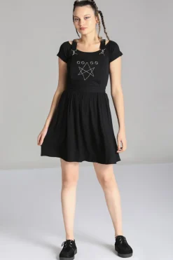 Hell Bunny Dresses|Dresses With Pockets>Destroya Pinafore Dress Black