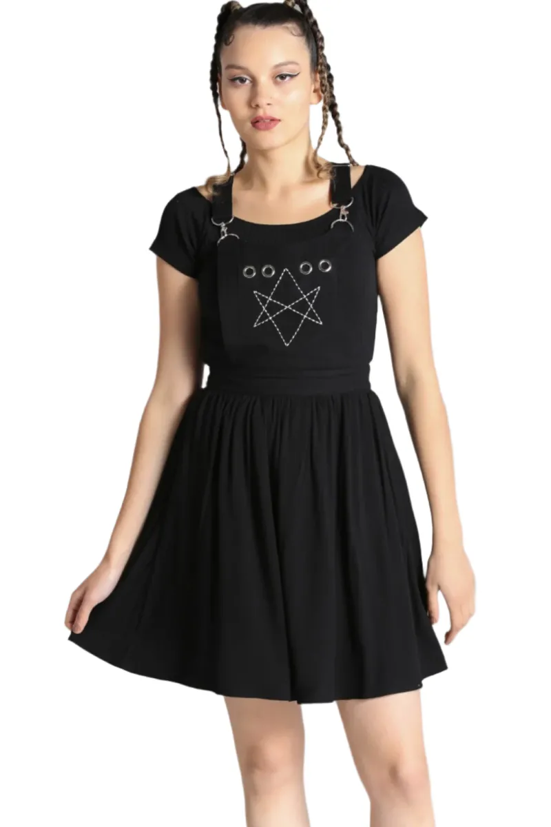 Hell Bunny Dresses|Dresses With Pockets>Destroya Pinafore Dress Black