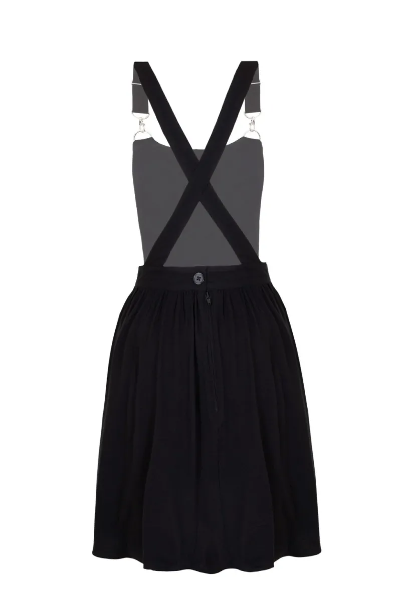 Hell Bunny Dresses|Dresses With Pockets>Destroya Pinafore Dress Black